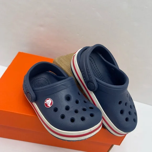 CROCS Kids Navy Blue Slippers - Picture 4 of 16